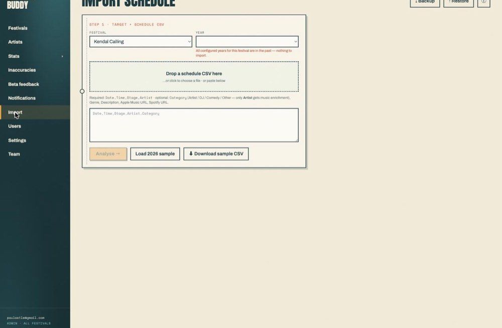 CSV import